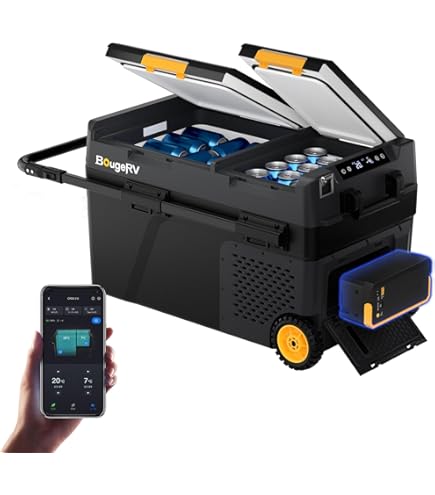 Amazon.co.jp: BougeRV ポータブル冷蔵庫 車載冷蔵庫 ポータブル冷凍庫